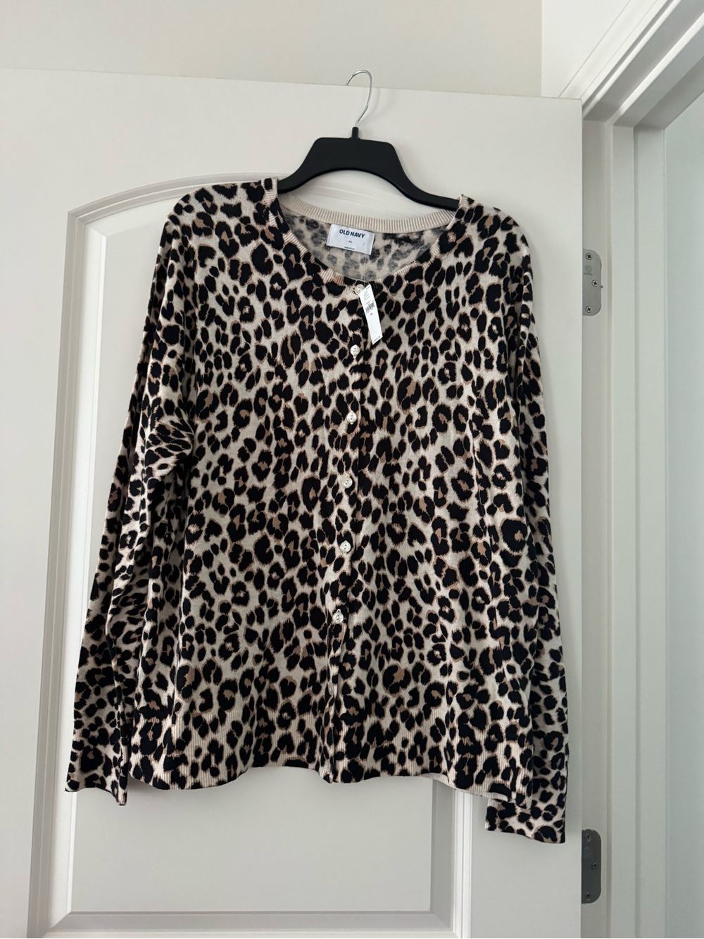Old Navy Leopard-Print Cardigan - Beige, Black & Brown